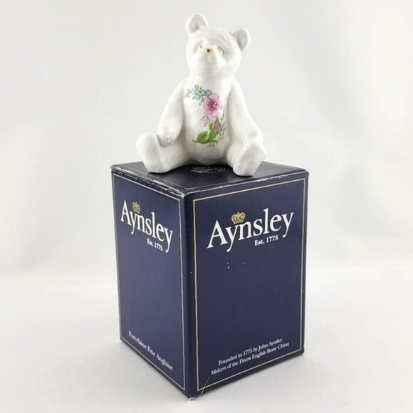 Aynsley Wild Tudor Teddy Bear Figurine English Fine Bone China Original With Box - Picture 12 of 14